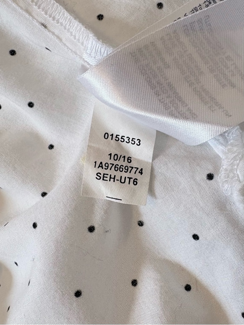 Tommy Hilfiger Polka Dot Button Down Shirt White Black Classic Preppy Blouse Med - Picture 10 of 13